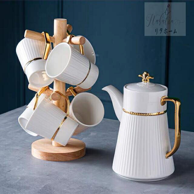 A004246ティー・コーヒーカップセット カップ6客セット ．陶磁器ティーセット｜リタハウス　店