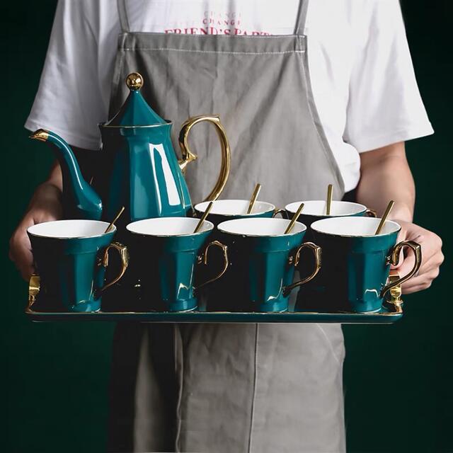 誕生日プレゼント 高級感ティー コーヒーカップセット ティーカップ 6客セット 陶磁器ティーセット pe03.gr