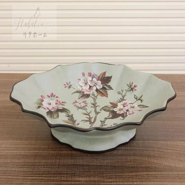 A004405高級果物皿 盛り皿 お菓子皿、フルーツプレート、花柄豪華～果物カゴ お菓子鉢．