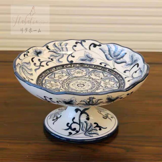 A004414高級果物皿　盛り皿 お菓子皿、フルーツプレート、花柄豪華～果物カゴ お菓子鉢．｜リタハウス　店