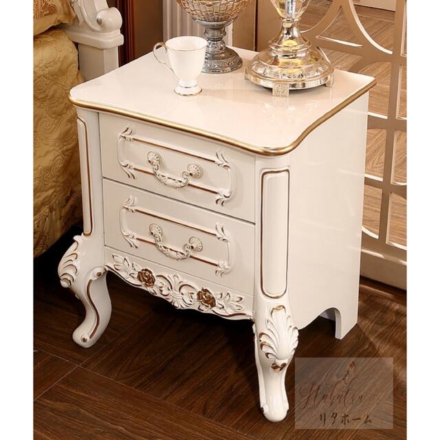 楽天市場】A004675ベッドサイドテーブル ロココ調 置台 サイドテーブル