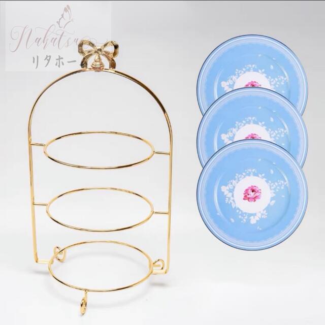 A005178ケーキ スタンド プレート 3段セット アフタヌーンティー フルーツ トレー 皿｜リタハウス　店