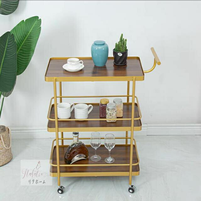 A005579カフェカート サイドテーブル ．小物入れ．キッチンワゴン．カートワゴン
