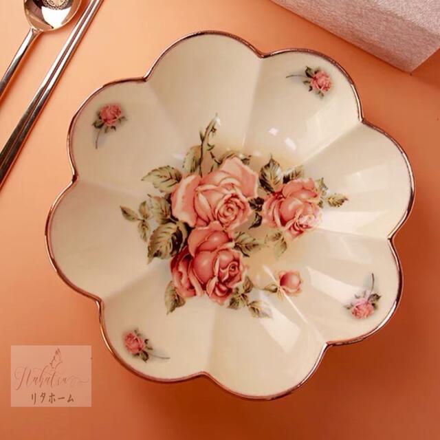 A005731飛び切り果物皿 真っ盛り皿 御菓子皿、フルーツ一皿 花柄晴れ晴れしい 果物カゴ 御菓子鉢