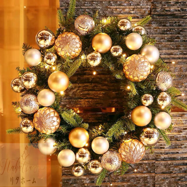 楽天市場】A006123クリスマスリース クリスマス花輪 ドアリース 壁飾り