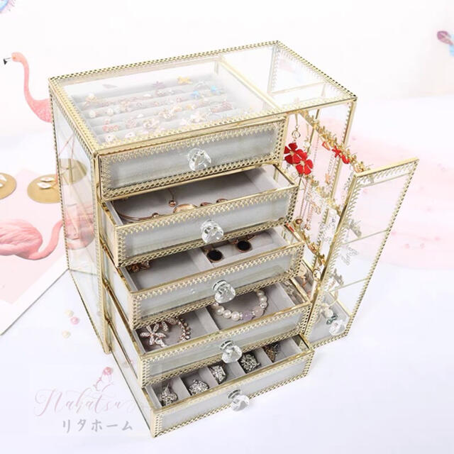 A006309アクセサリー入れ ジュエリー箱 大量収納ピアス イアリング アクセサリーケース｜リタハウス　店