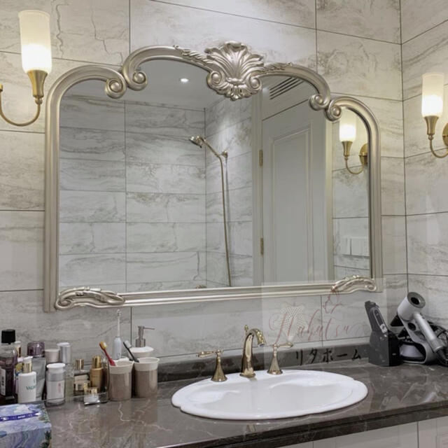 楽天市場】A000708高級豪華鏡 アンティーク調 壁掛け鏡 壁掛け 壁掛け