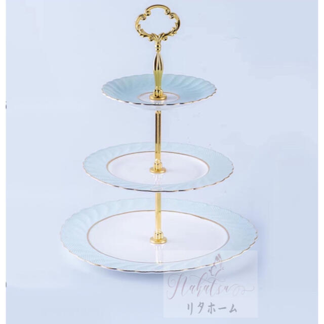A054263西洋菓子 照明ランプ 一皿 3段仕掛ける 昼過ぎお茶 フルーツ お盆 皿