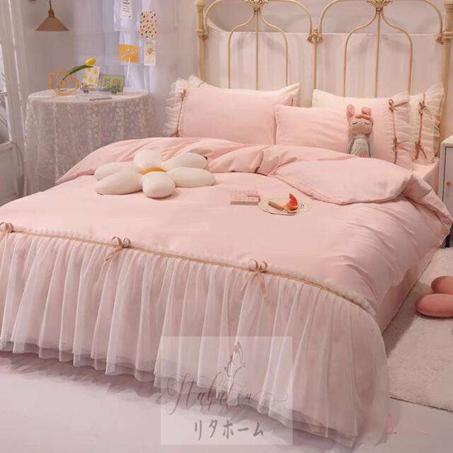 A007053ワイドダブル ベッド用品4点セット ．寝具 枕カバー掛け布団カバー ベッドパッド｜リタハウス　店