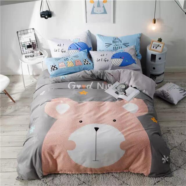 A020585ワイドダブル ベッド用品4点セット 寝具 ボックスシーツ 枕カバー掛け布団カバー|リタハウス 店