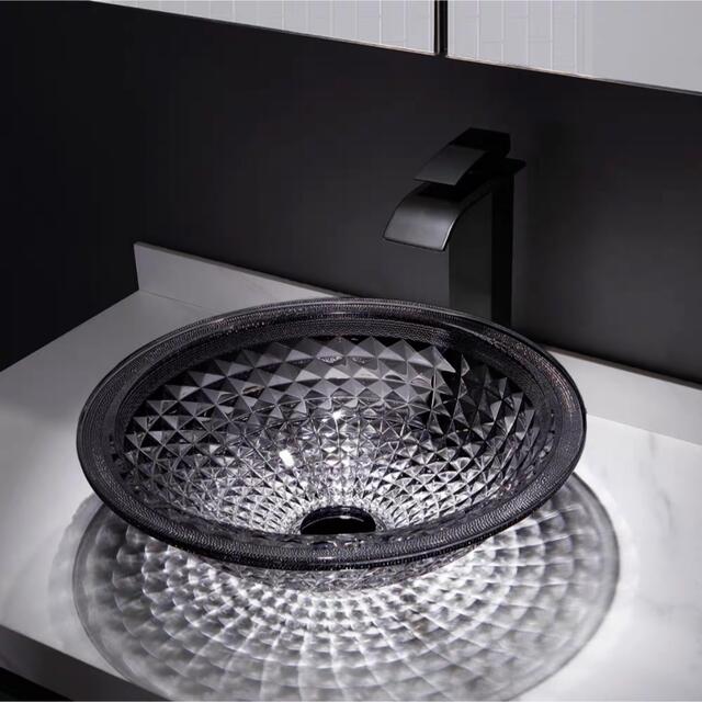 A020607高級洗面器 洗面ボウルセット 強化ガラス 洗面ボール 手水鉢 手洗器 蛇口 排水 混合水栓付き｜リタハウス　店