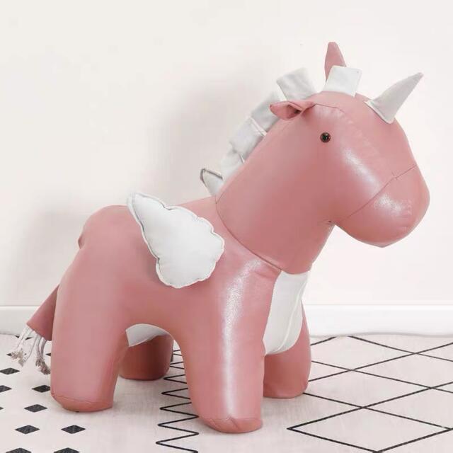 A057894ユニコーンのスツール アニマル 動物 座れるぬいぐるみ キッズルーム 椅子|リタハウス 店