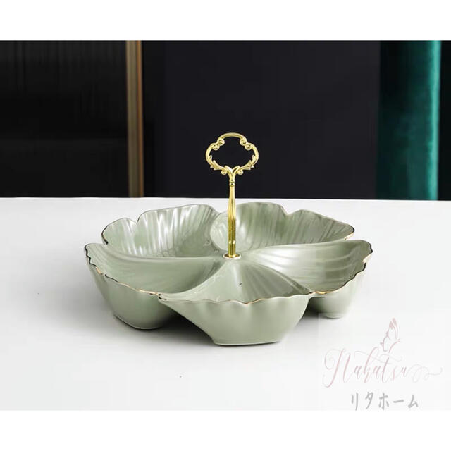 A058307西洋菓子 照明ランプ 一皿 昼過ぎ紅茶 フルーツ 御盆 皿