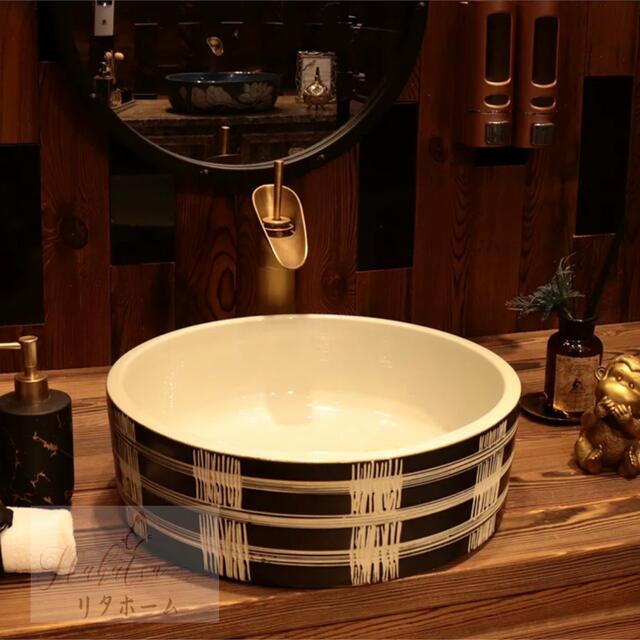 A020508高級洗面台 洗面ボウルセット洗面ボール 陶器 手水鉢 手洗器蛇口 排水金具付き｜リタハウス　店