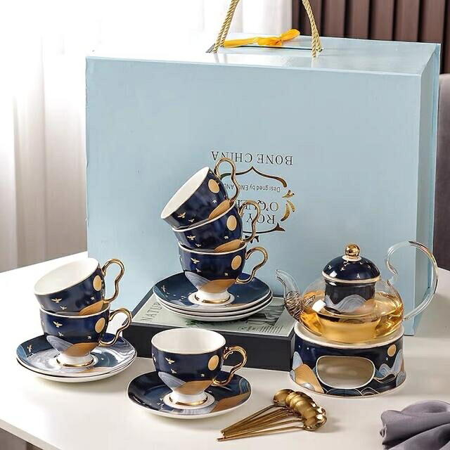 A041031ティー・コーヒーカップセット カップ＆ソーサー6客セット ．陶磁器ティーセット｜リタハウス　店