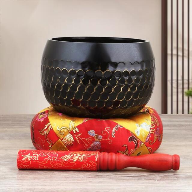 A041076極窈窕たるおりん 仏具 りん棒と座蒲団付き添い人 差しわたし21糎 磬子 きんす けいす
