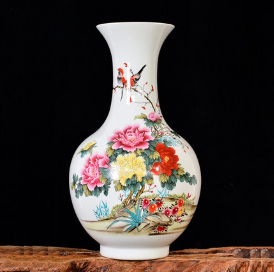 A052562VA63-2花瓶 かびん 花器 花入れフラワーベース インテリア 雑貨 花柄 陶器｜リタハウス　店