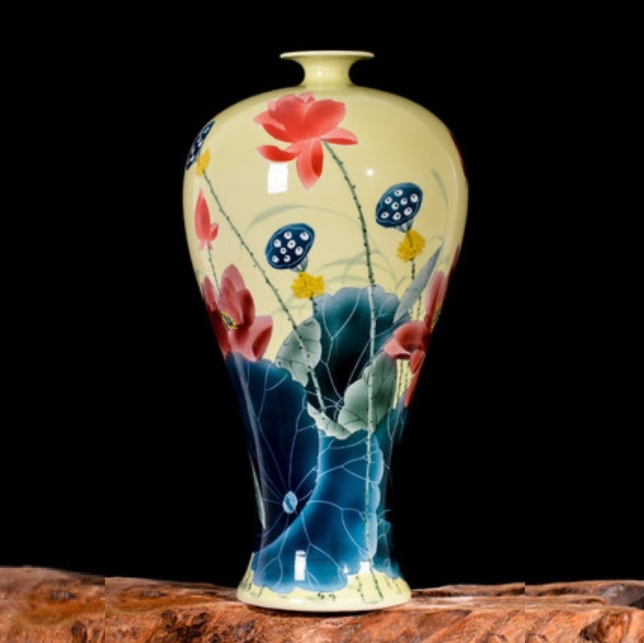 A052683VA96-3花瓶 かびん 花器 花入れフラワーベース インテリア 雑貨 花柄 陶器