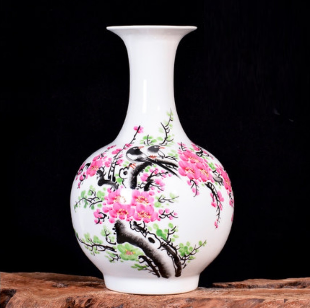 A052736VA114-2花瓶 かびん 花器 花入れフラワーベース インテリア 雑貨 花柄 陶器|リタハウス 店