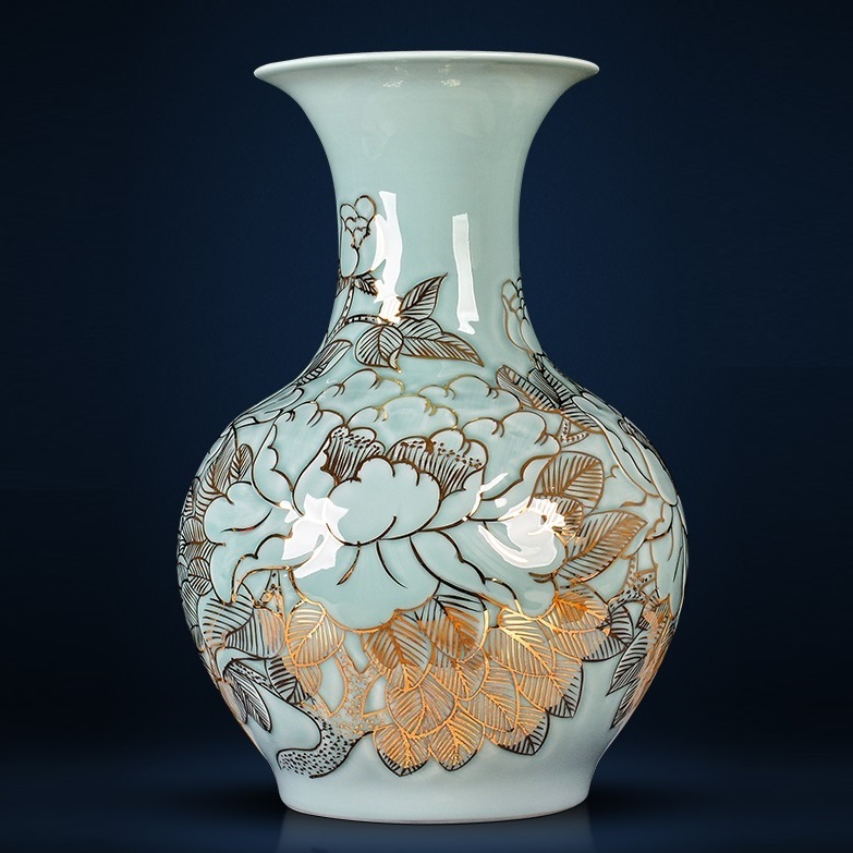 A052739VA115-3花瓶 かびん 花器 花入れフラワーベース インテリア 雑貨 花柄 陶器｜リタハウス　店