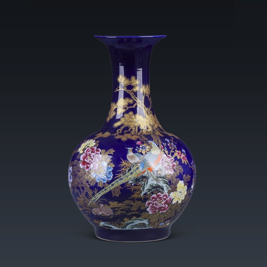 A052778VA128-1花瓶 かびん 花器 花入れフラワーベース インテリア 雑貨 花柄 陶器｜リタハウス　店 55,358円