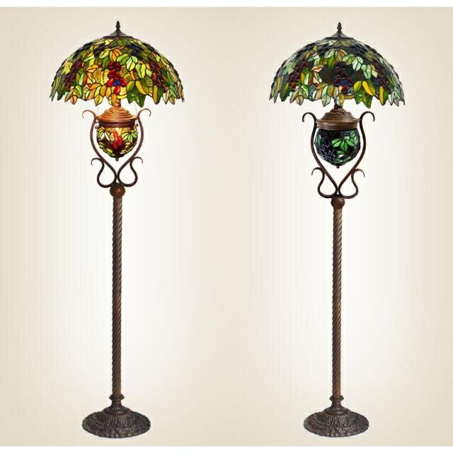A041942ステンドグラスフロアライト フロアスタンド ステンドグラスランプ ガラス工芸品．｜リタハウス　店