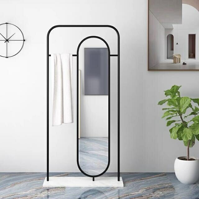 楽天市場】全身鏡 姿見 スタンドミラー ハンガーラック収納付き