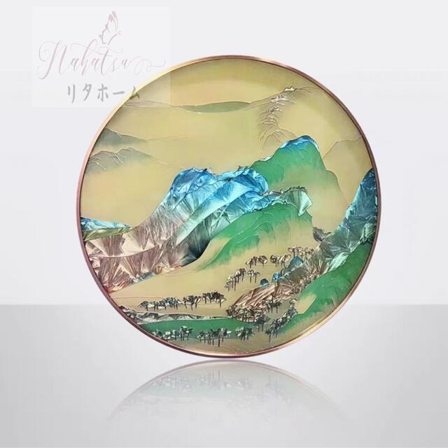 A055534硝子琺瑯彩 エナメル芸術品 御前上等琺瑯飾りつけ絵 部屋の入り口 飾りつけ 手作り・琺瑯絵芸術品