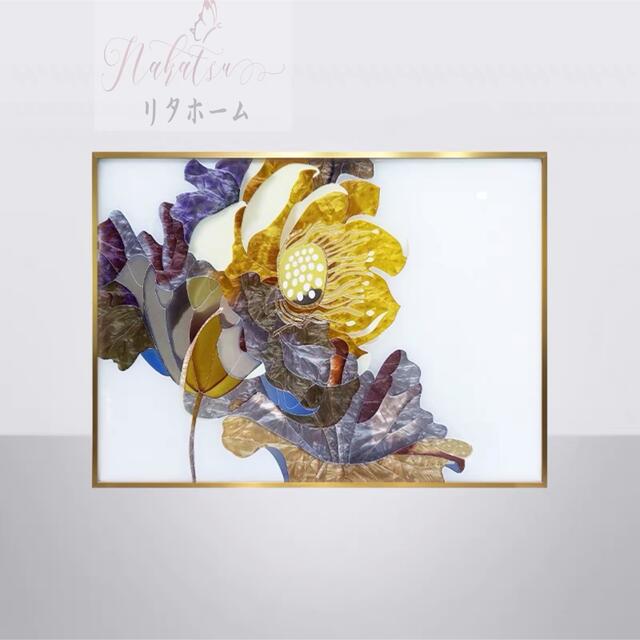 A055541ガラス琺瑯彩 エナメル工芸品 高級琺瑯飾り絵 玄関 壁掛け 琺瑯絵美術品|リタハウス 店