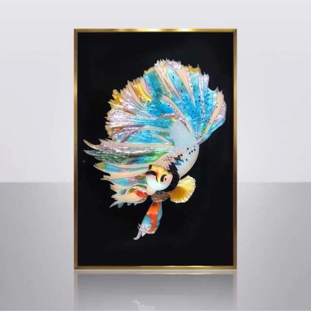 A055545ガラス琺瑯彩 エナメル工芸品 高級琺瑯飾り絵 玄関 壁掛け 琺瑯絵美術品|リタハウス 店