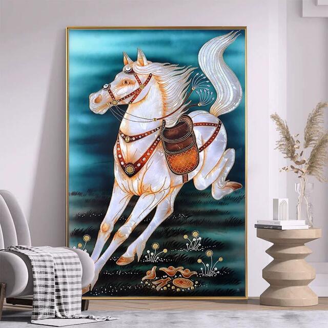A055562硝子琺瑯彩 エナメル芸術品 御膳上等琺瑯飾りつけ絵 入り口・入口絵 飾りもの 琺瑯絵芸術品