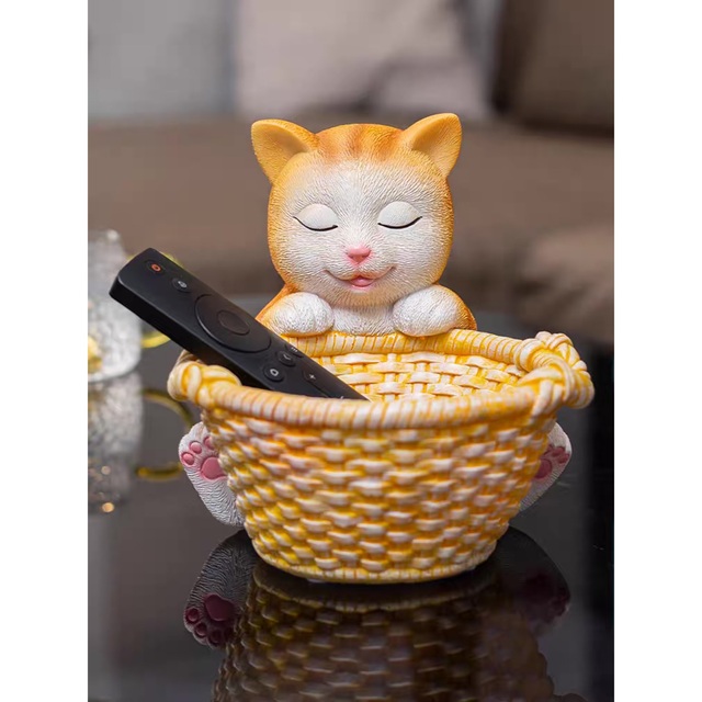 楽天市場】A037521猫 置物 小物入れ ネコ動物 収納ボックス キー