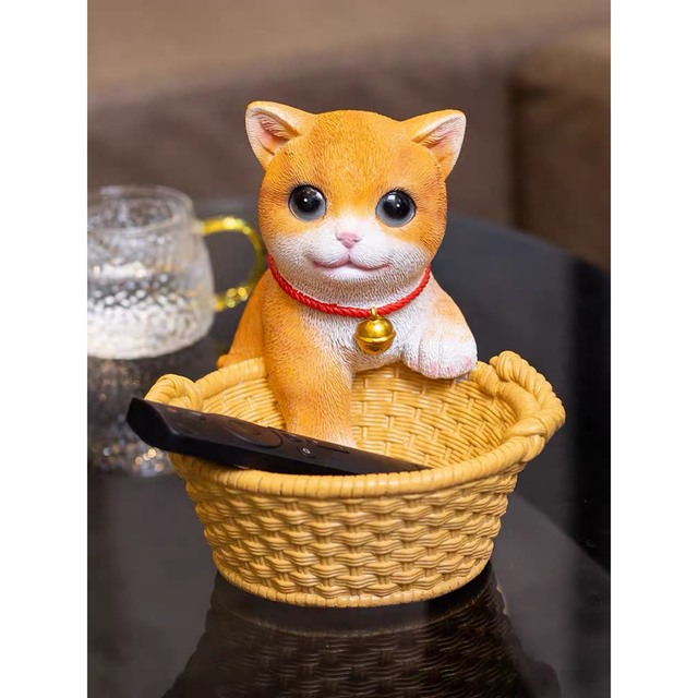 猫　置物 小物入れ　ネコ動物 収納ボックス キーケース卓上収納 かご  小物入れ 楽天市場】A037521猫 置物 小物入れ ネコ動物 収納ボックス キー