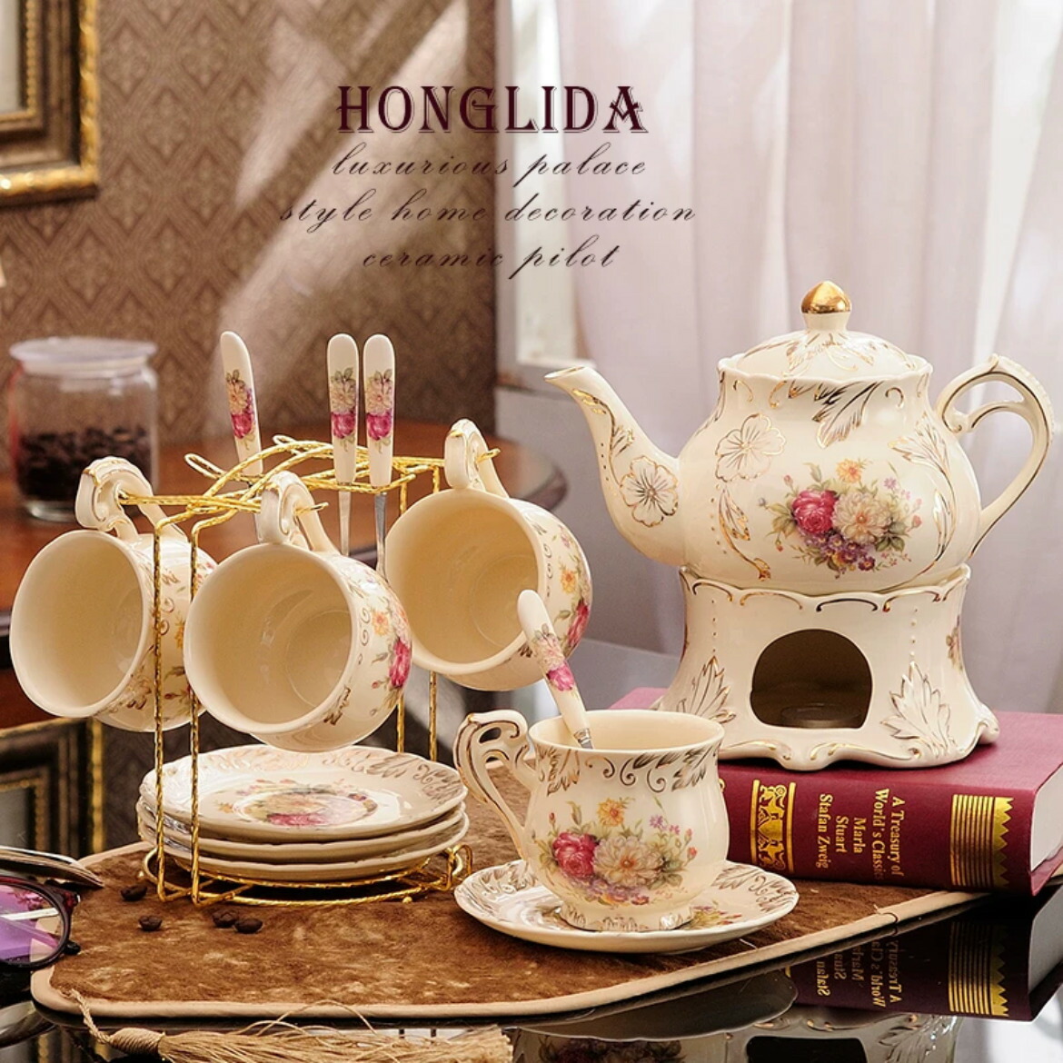 ティーセット　5客セット 楽天市場】A040585高級西洋ティー・コーヒーカップセット ．カップ4客