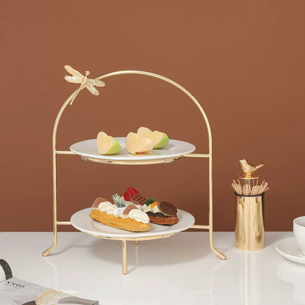 ケーキ スタンド プレート 2段セット アフタヌーンティー フルーツ
