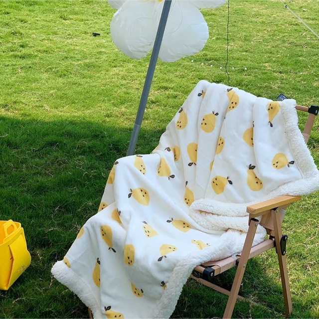 A014925好いたらしい ブランケット毛布 ひざ掛け かけ布団100x150 生あたたかい 梨 毛布・ブランケット-寝具