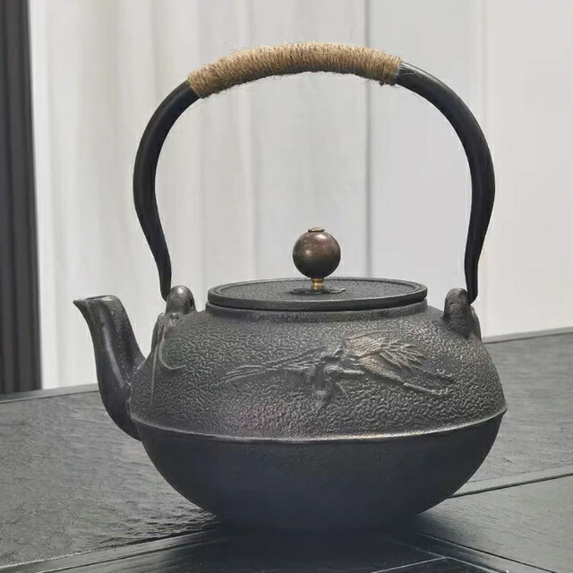 楽天市場】A015017鋳鉄 鉄 急須 職人手作り鉄瓶 やかん 提梁壺