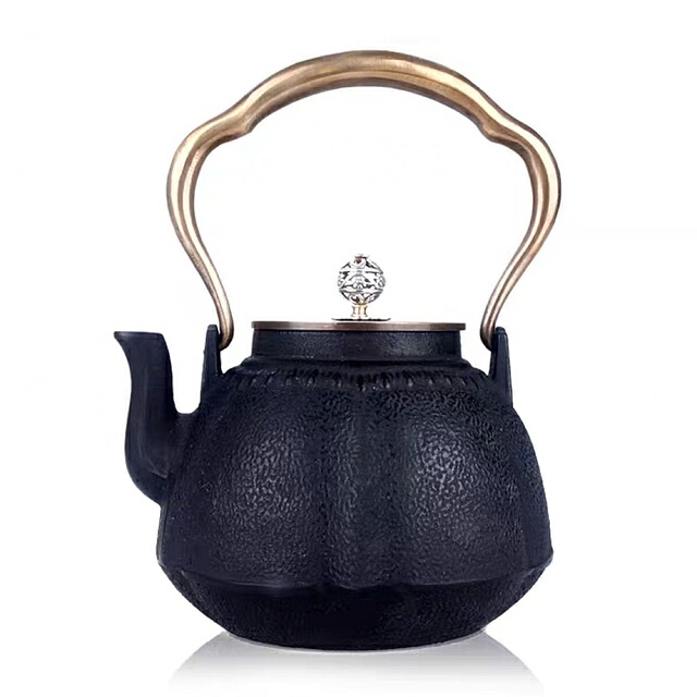 A015014鋳鉄 鉄 急須 職人手作り鉄瓶 やかん 提梁壺 茶壺 水壷 煮茶壷 茶道具|リタハウス 店