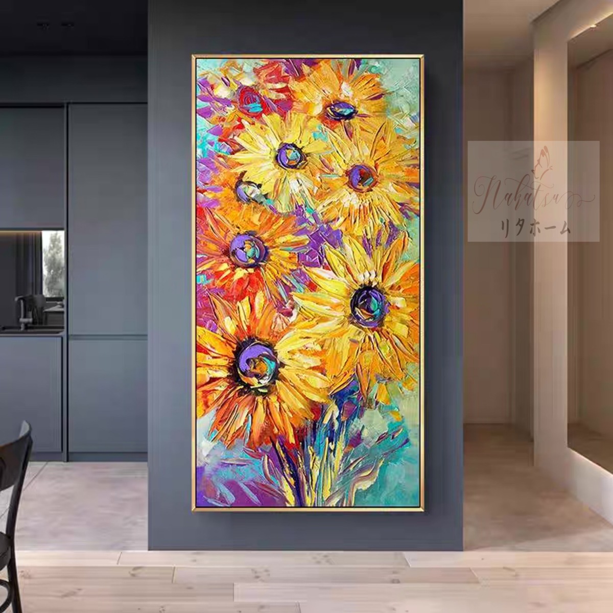 81 Off 手作り油画 額つき 美術品 絵画インテリア壁飾り 油絵壁画 オーダー可能 高級感 向日葵 ひまわり Fucoa Cl