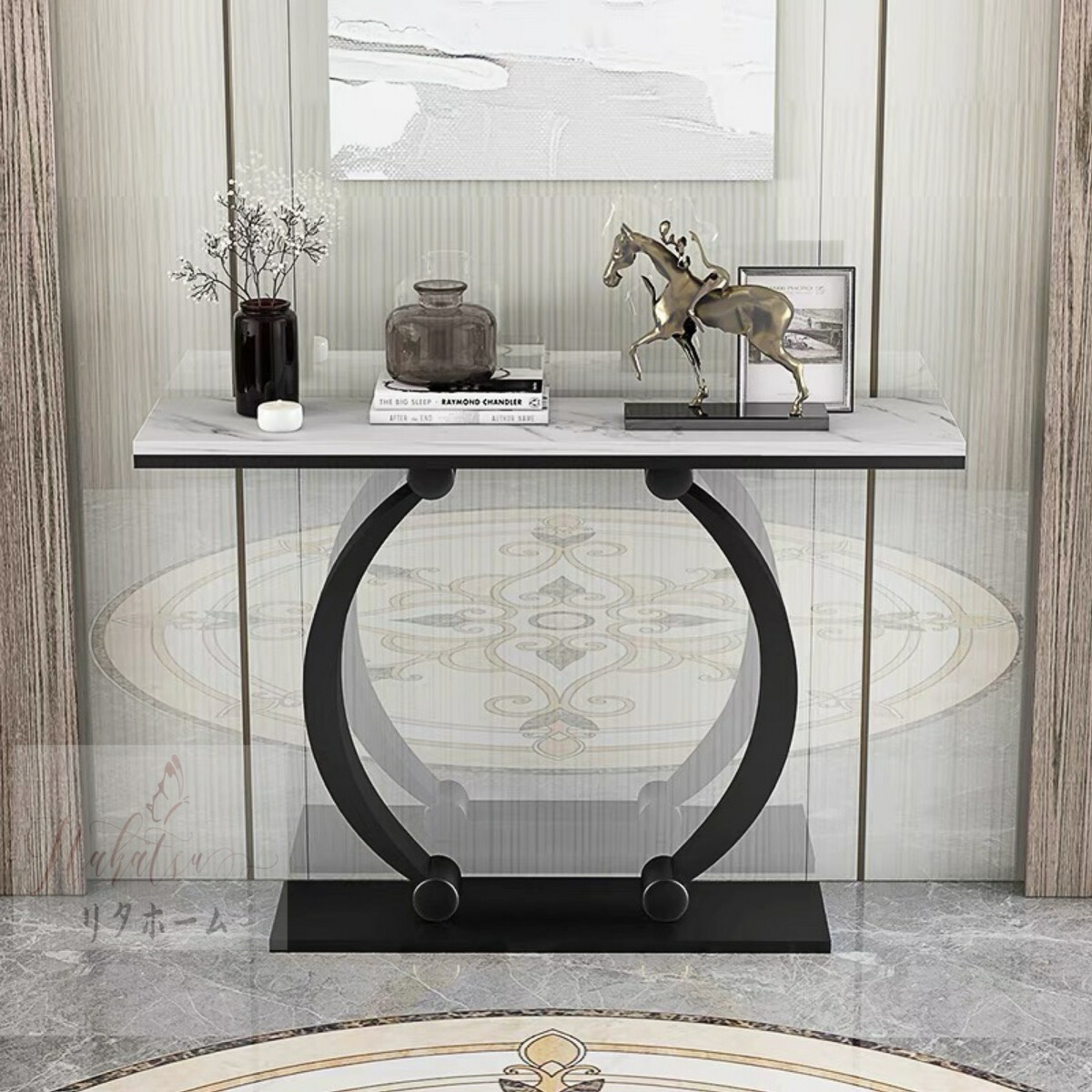 サイドテーブル コンソールテーブル ．玄関テーブル花台 人造大理石 高さ90cm 楽天市場】A020457高級サイドテーブル 人造大理石コンソールテーブル