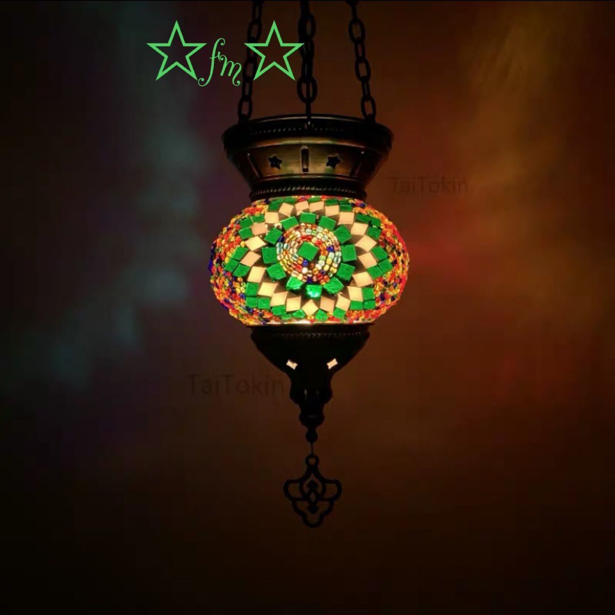 21高い素材 手作りモザイクステンド天井照明 モロッコ風ペンダントライト トルコ ボヘミア調 天井照明