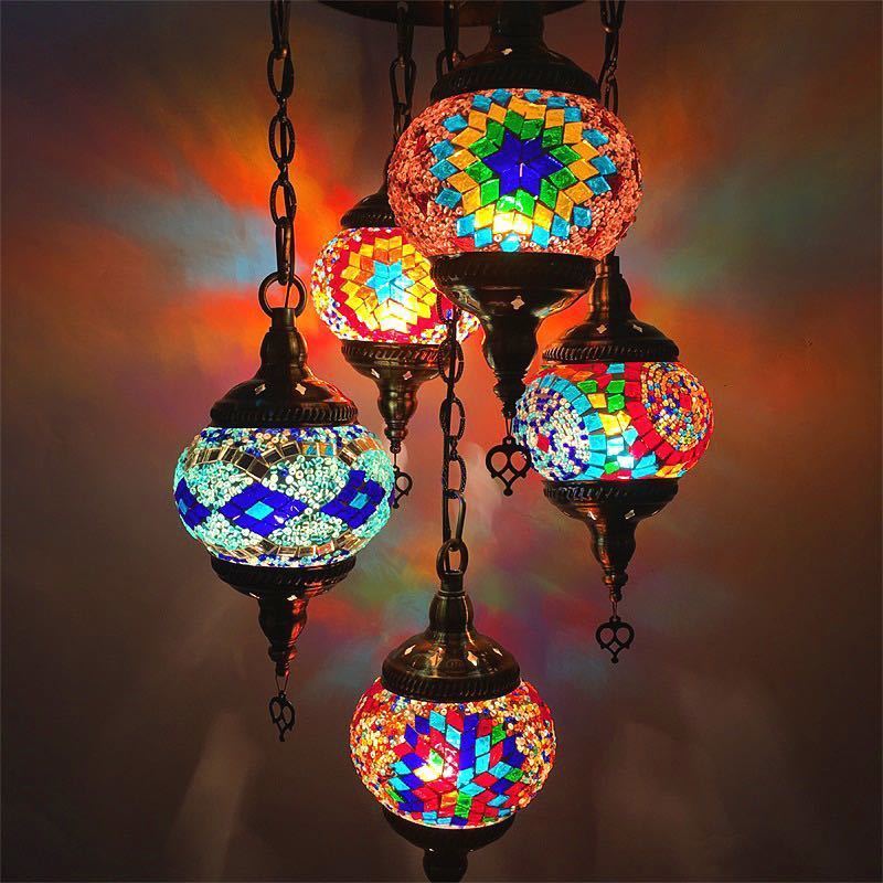 ボヘミアトルコモロッコペンダントライト 手作りモザイクステンドグラス ペンダントライト アンティーク調 シャンデリア Opinioncubana Com
