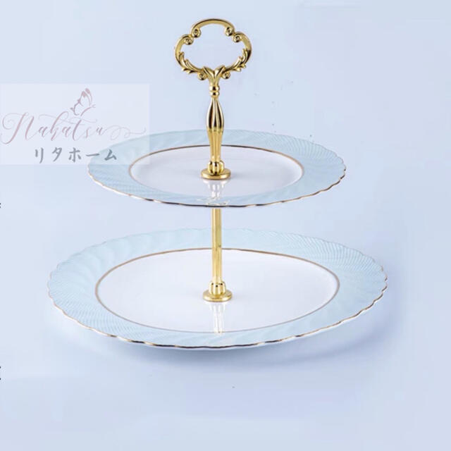 A000363西洋菓子 照明ランプ 一皿 2段仕掛ける 昼過ぎ紅茶 フルーツ 御盆 皿