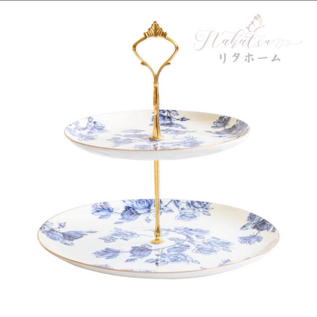 A000374西洋菓子 照明ランプ 一皿 2段仕掛ける 昼過ぎお茶 フルーツ お盆 皿