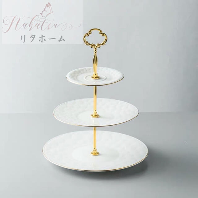 A000699西洋菓子 照明ランプ 一皿 3段仕掛ける 昼過ぎお茶 フルーツ お盆 皿