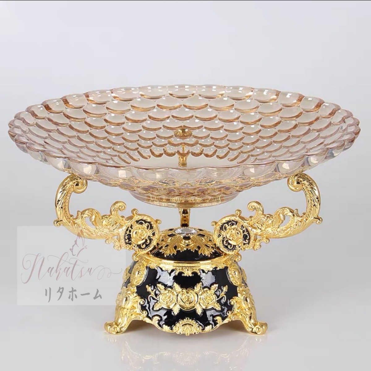 A000754豪華皿 果物皿．盛り皿 お菓子皿 フルーツプレート、花柄 果物カゴ お菓子鉢