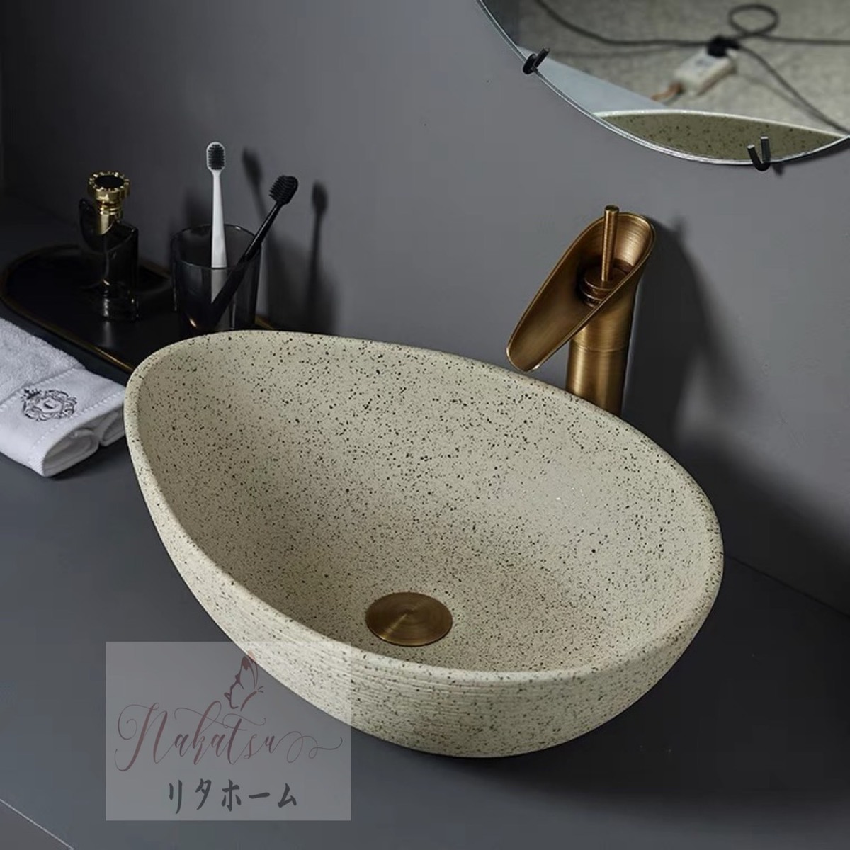 洗面ボウル 洗面ボール 陶器 手水鉢 手洗器 手洗い鉢 洗面器 蛇口排水金具付き 洗面台 洗面ボウルセット 洗面ボール 陶器 手水鉢 手洗器 手洗い