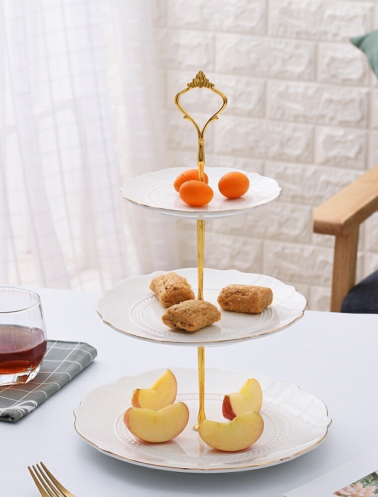 A000792西洋菓子 照明ランプ 一皿 3段仕掛ける 昼過ぎお茶 フルーツ お盆 皿