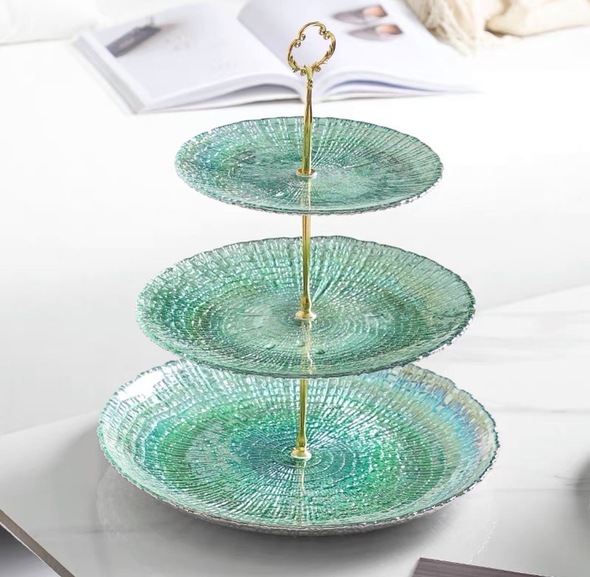 楽天市場】A000792ケーキ スタンド プレート 3段セット アフタヌーン