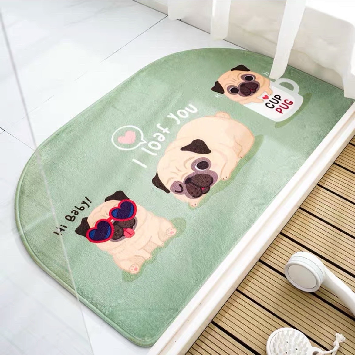 犬柄タイプ ラグマット リビングマット 玄関マット カーペット お風呂マット パグ雑貨 50x80cm Butlerchimneys Com